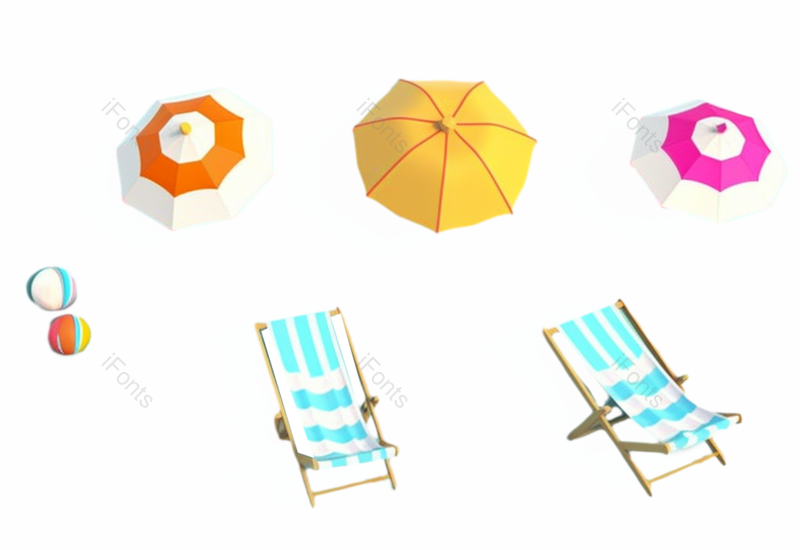 夏天图片,插画元素,度假PNG,椅子免抠素材